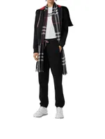 Lightweight Check Wool Silk Scarf
