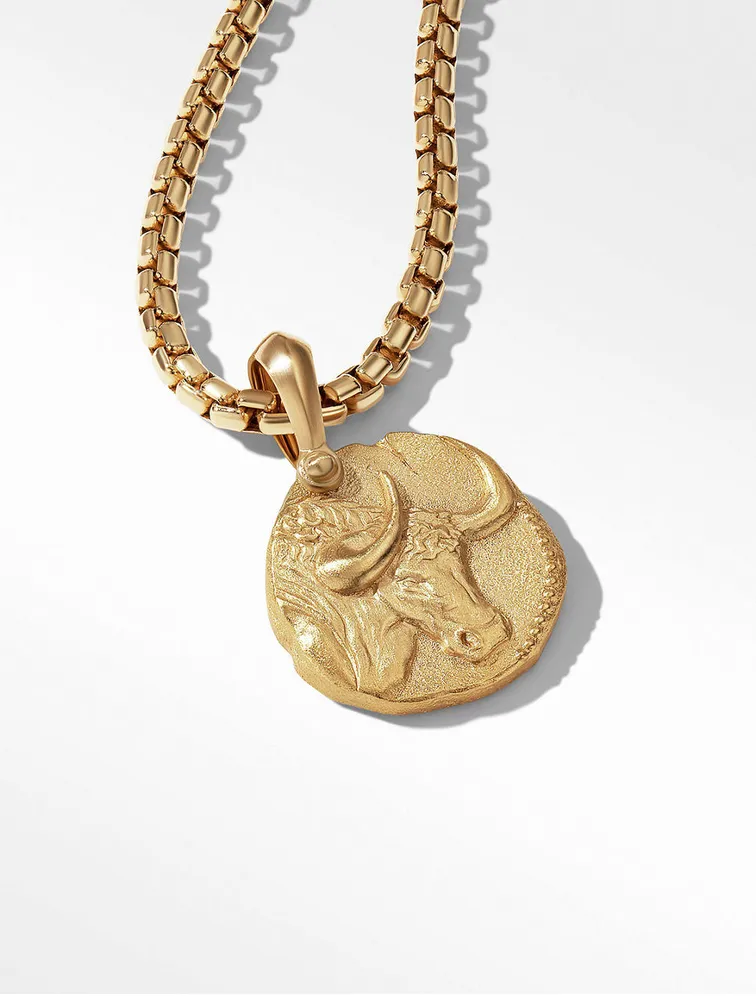 Taurus Amulet In 18k Yellow Gold