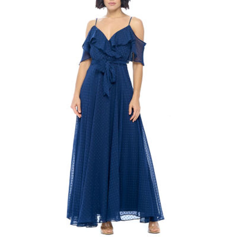 Sleeve Cold Shoulder Maxi Dress 