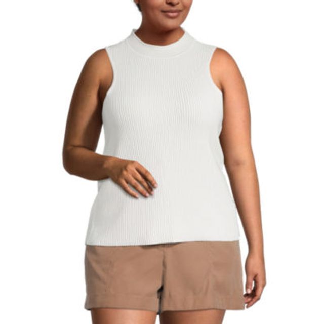 Worthington Plus Womens Mock Neck 