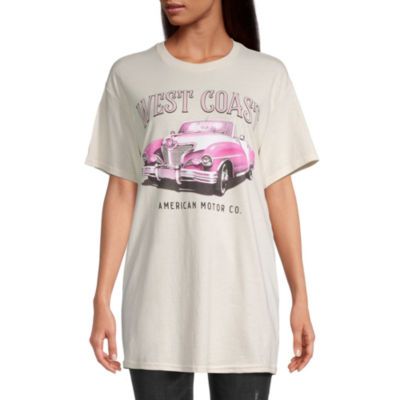 West Coast Juniors Womens Oversized Graphic T-Shirt
