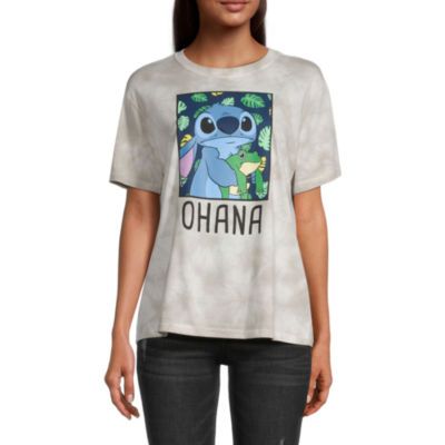 Stitch Ohana Juniors Womens Oversized Graphic T-Shirt
