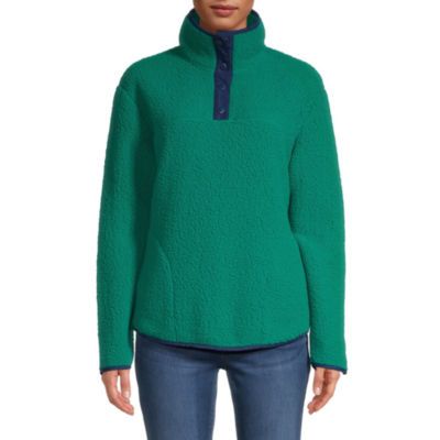 St. John's Bay Womens High Neck Long Sleeve Sweatshirt