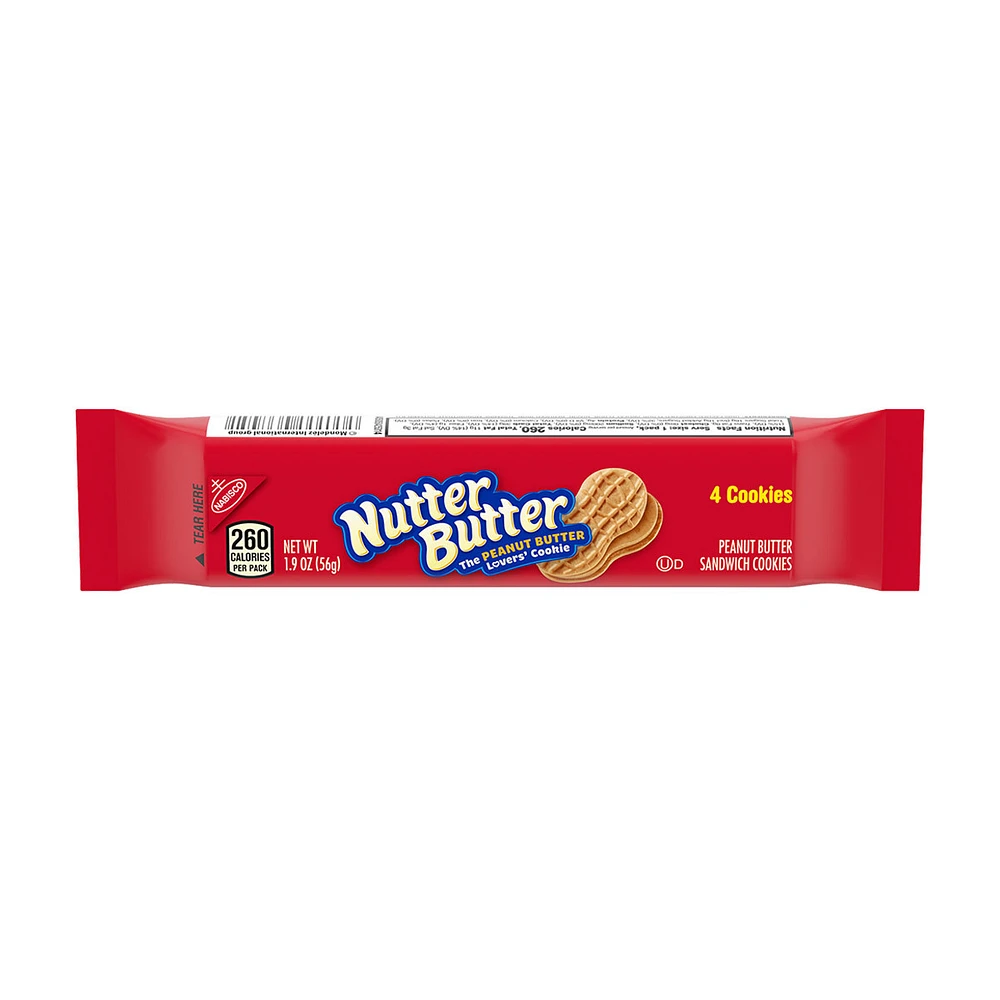 Nutter Butter Peanut Butter Sandwich Cookies, 1.9 oz, 4 Count