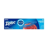 Ziploc Brand Freezer Bags with Grip n Seal Technology, Gallon, 14 Count