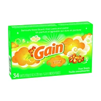 Gain Laundry Island Fresh Scent Fabric Softener Dryer Sheets, 34 Count