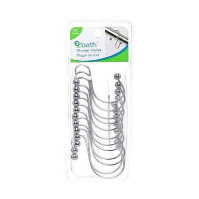 Slim Silver Shower Hooks