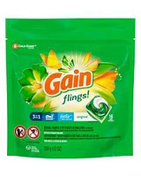 Gain Flings Liquid Laundry Detergent, Original Scent, 16 ct, HE Compatible