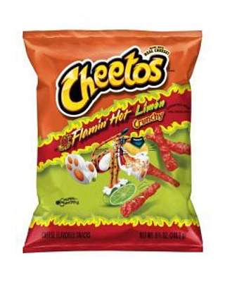 Cheetos Crunchy Flamin Hot Limon Cheese Flavored Snacks, 8.5 oz