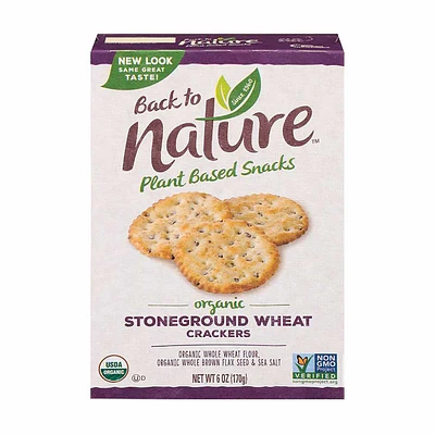 Back to Nature Organic Stoneground Wheat Crackers, 6 oz
