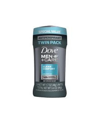 Dove Men +Care Clinical Protection Antiperspirant Deodorant Twin Pack, Clean Comfort, 1.7 oz