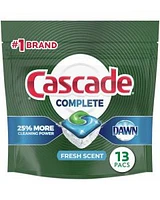 Cascade Dishwasher Detergent Complete ActionPacs - Fresh Scent, 13 ct