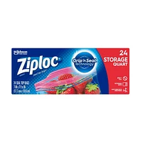 Ziploc Brand Storage Bags with Grip 'n Seal Technology, 24 Count