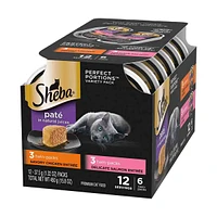 Sheba Savory Chicken and Delicate Salmon Wet Cat Food Pate, 12 Servings