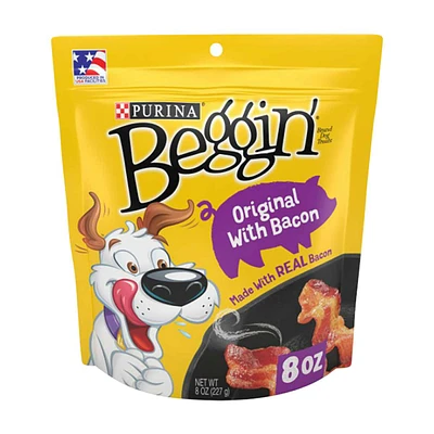 Purina Beggin' Strips Real Meat Dog Treats, Original With Bacon - 9 oz