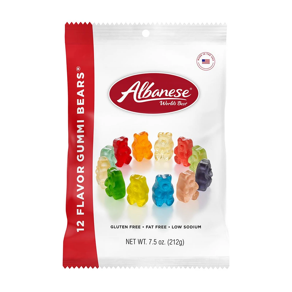 Albanese World's Best 12 Flavor Gummi Bears, 7.5 oz