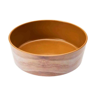 Faux Wood Melamine Dog Bowl