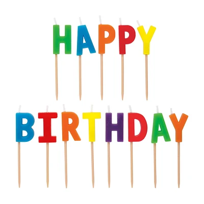 321 Party! Rainbow "Happy Birthday" Letter Birthday Candles, 13 ct