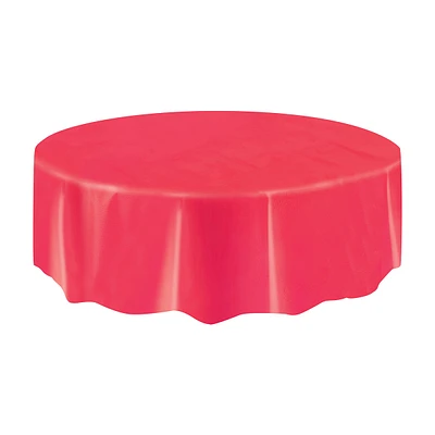 321 Party! Round Plastic Red Tablecloth, 84 in
