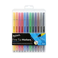 Mont Marte Fine Tip Marker Tri Grip in Case, 12 Pieces