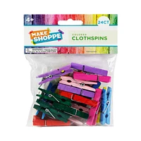 Make Shoppe Wood Clothespins 1.77'', Multi Color, 24 Count