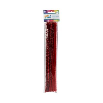 Make Shoppe Tinsel & Regular Chenille Stem, Red, 35 Count, 6Mm X 12Inch