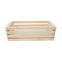 Crafter's Closet Unfinished Wood Crate with Handle Holes, Crafts and Painting, 12" x 8" x 5"