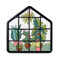 Bucilla My 1st Stitch Greenhouse Mini Counted Cross Stitch Kit, 4.5 x 4.5 in.