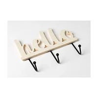 Plaid Hello Key Holder Plaque, 9.9" x 7.5"