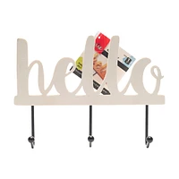 Plaid Hello Key Holder Plaque, 9.9" x 7.5"