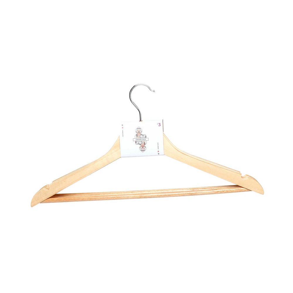 Wood Hangers, 3 Pack