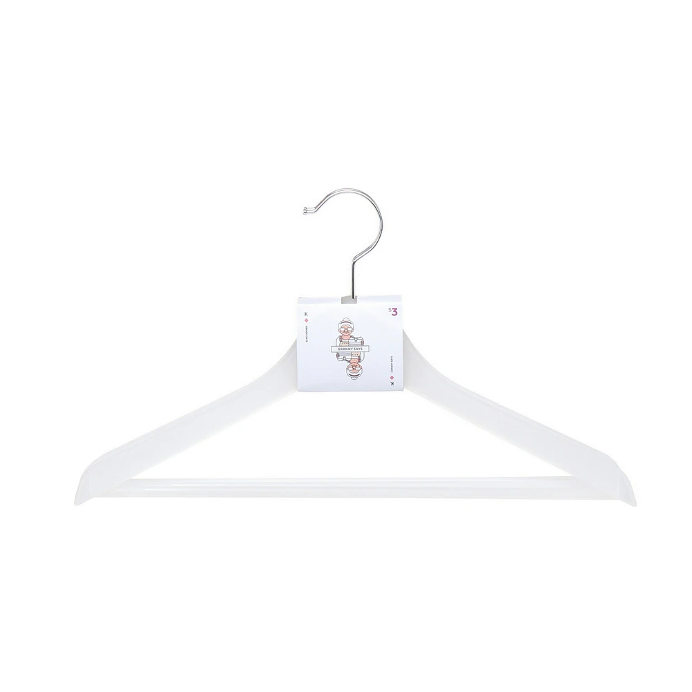 Clear Plastic Hangers, 3 Pack