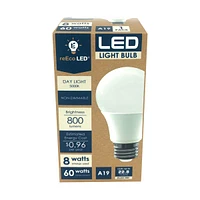 reEco LED Daylight A19 Light Bulb, 60W Replacement, 1 Pack