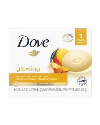 Dove Mango Butter & Almond Butter Glowing Beauty Soap Bar, 3.17 oz, 3 ct