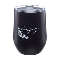 Black and White Celebrate Wine Tumbler, 12 oz.