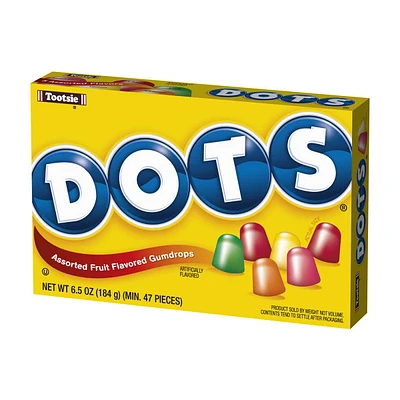 Tootsie Dots Assorted Fruit Flavored Gumdrops Theater Candy, 6.5 oz