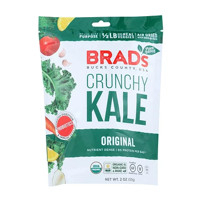Brad's Plant-Based Original Crunchy Kale with Probiotics, 2 oz