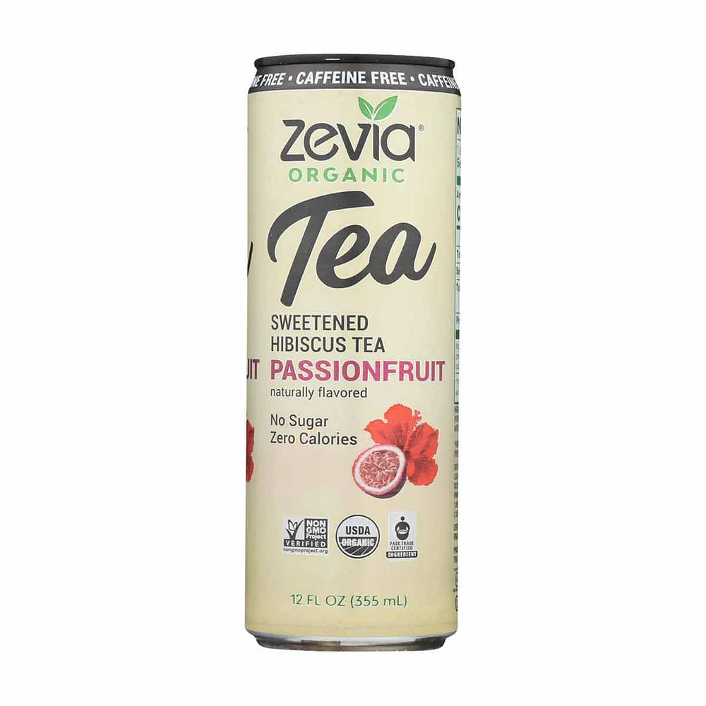 Zevia Organic Caffeine Free Passionfruit Sweetened Hibiscus Tea 12 fl. oz. Can