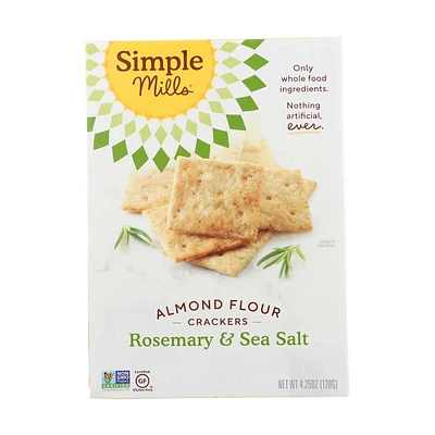 Simple Mills Rosemary & Sea Salt Almond Flour Crackers, 4.25 oz.