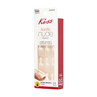 KISS Salon Acrylic Nude French Manicure Natural Ultra-Smooth Fake Nails