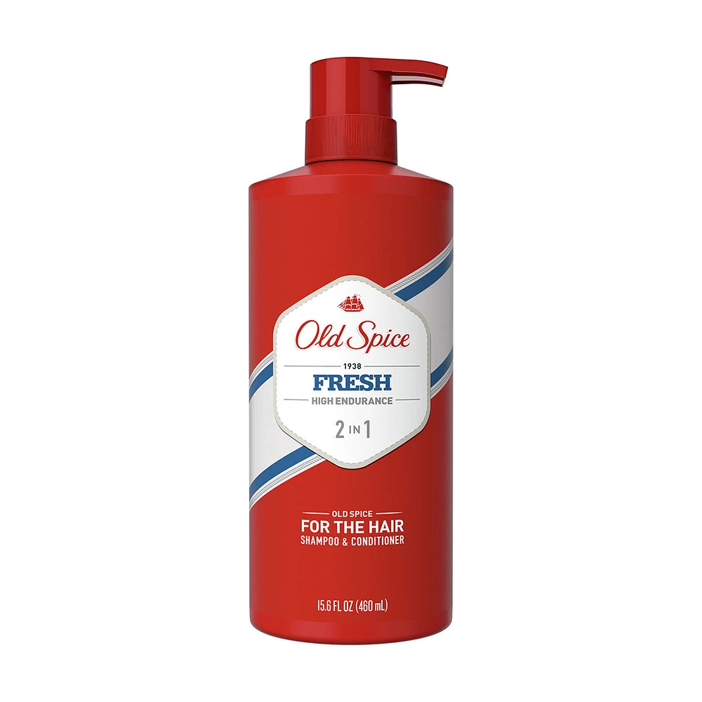 Old Spice High Endurance Fresh 2 in 1 Shampoo and Conditioner, 15.6 fl. oz.