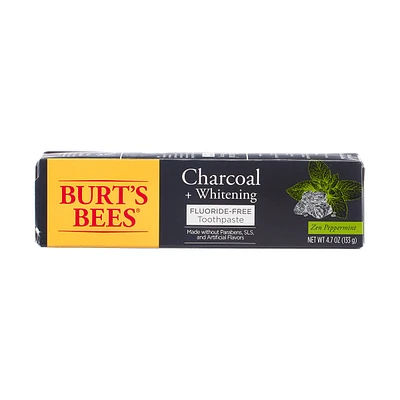 Burt's Bees Charcoal Whitening Fluoride Free Toothpaste with Zen Peppermint, 4.7 oz.