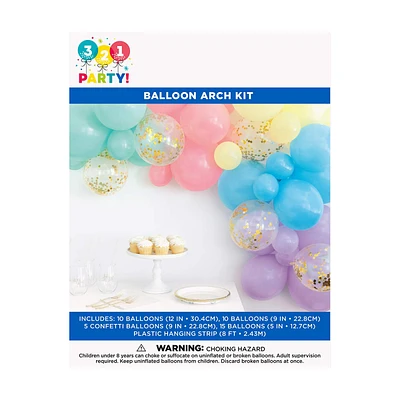 321 Party! Pastel Theme Balloon Arch Kit