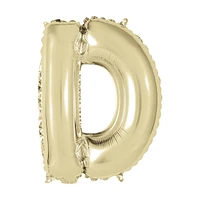 Golden Foil Letter 'D' Balloon, 14 Inches