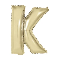 Golden Foil Letter 'K' Balloon, 14 Inches