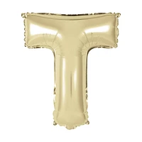 Golden Foil Letter 'T' Balloon, 14 Inches