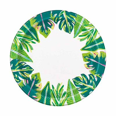7-in. Tropical Leaves Summer Party Plates, 8 Count