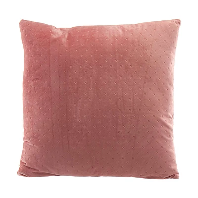 Square Blush Pillow with Embossed X Pattern