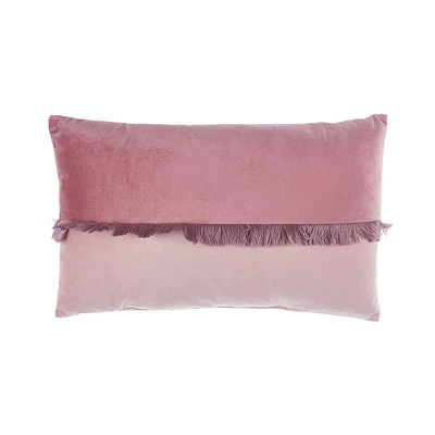 Two-Tone Lilac Fringe Lumbar Pillow