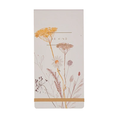 White Watercolor Floral Flip Notepad